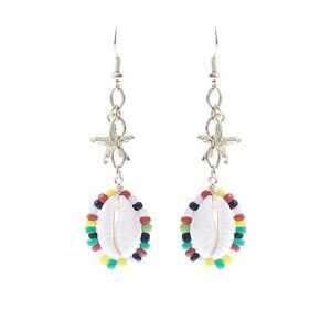 Colorful Cowrie Shell with starfish earrings